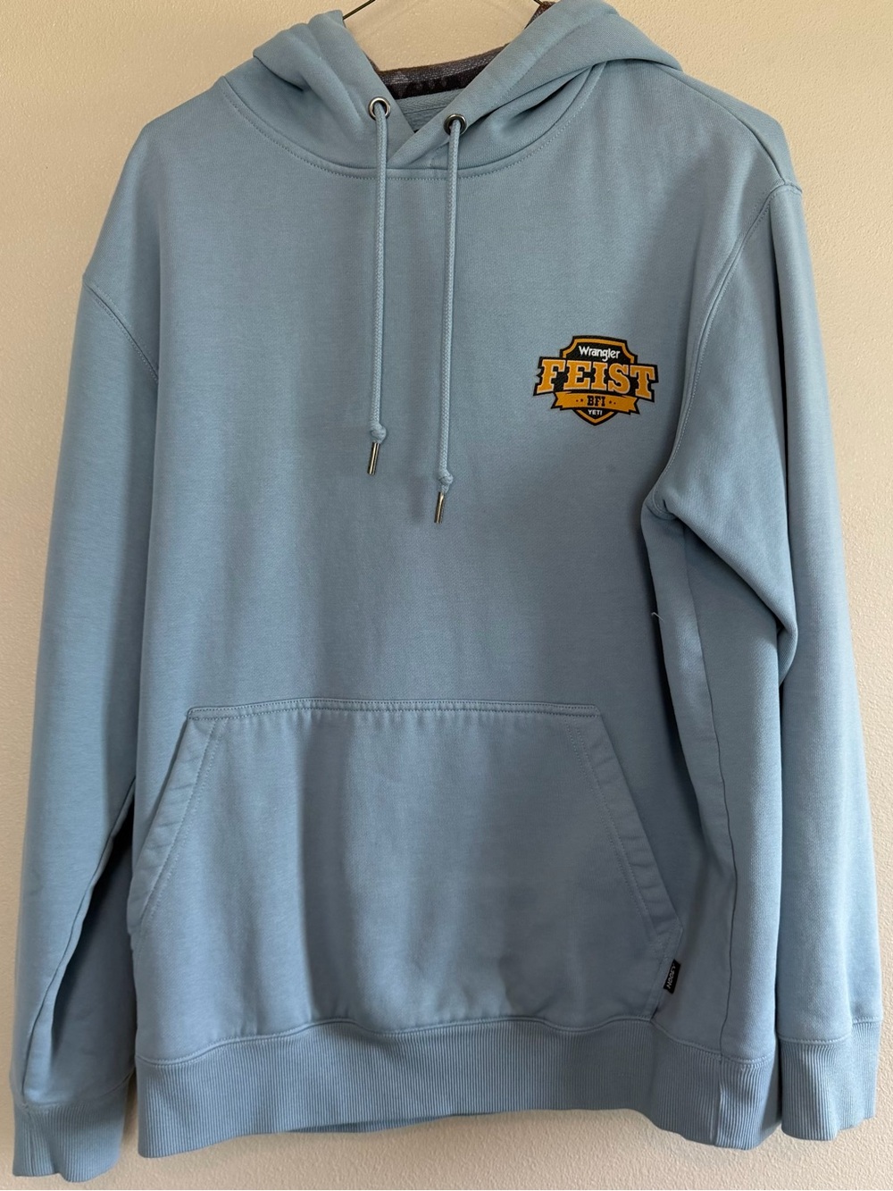Hooey Light Blue Crewneck Hoodie with Yellow FEIST Logo